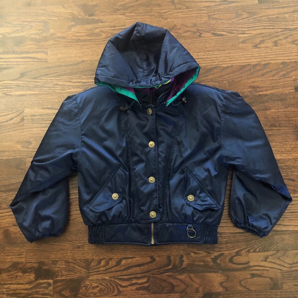Obermeyer VTG Wm Stardust Ski Jacket 6 Blue Floral